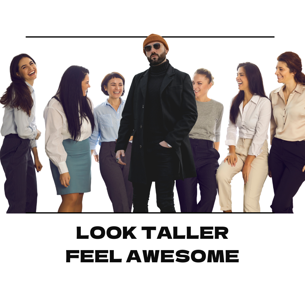 image:  tall guy_ females in the background, color image 